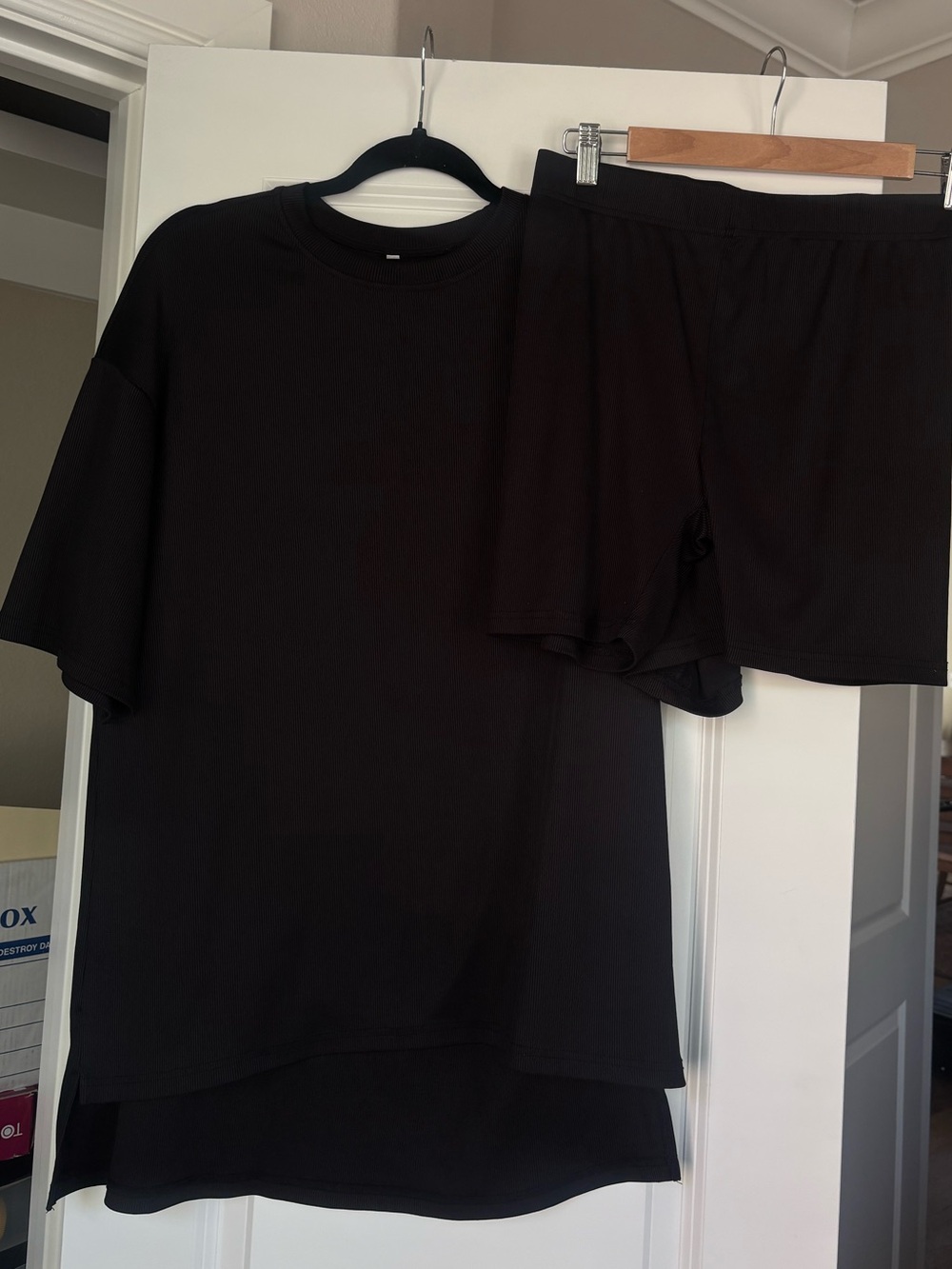 Black Oversized Tee and Shorts Set